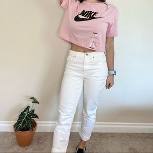 Nike baby pink crop top